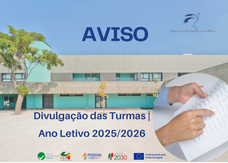 Divulgação da Constituição das Turmas | Ano Letivo 2025/2026